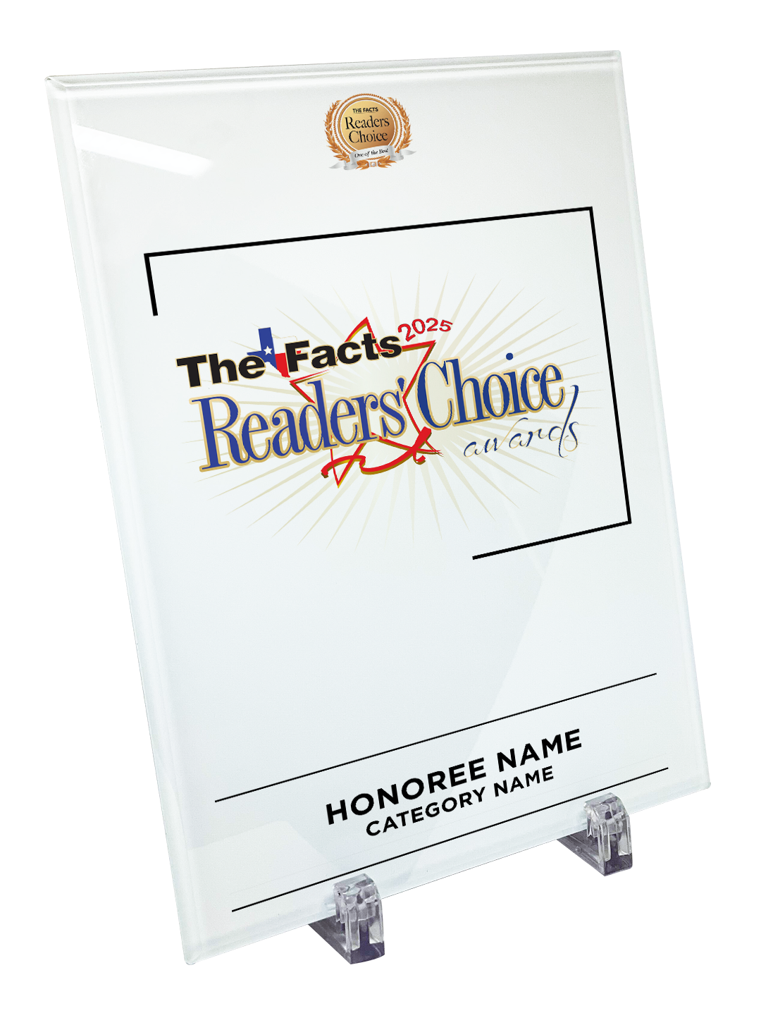 The Facts Readers Choice Award Crystal Glass