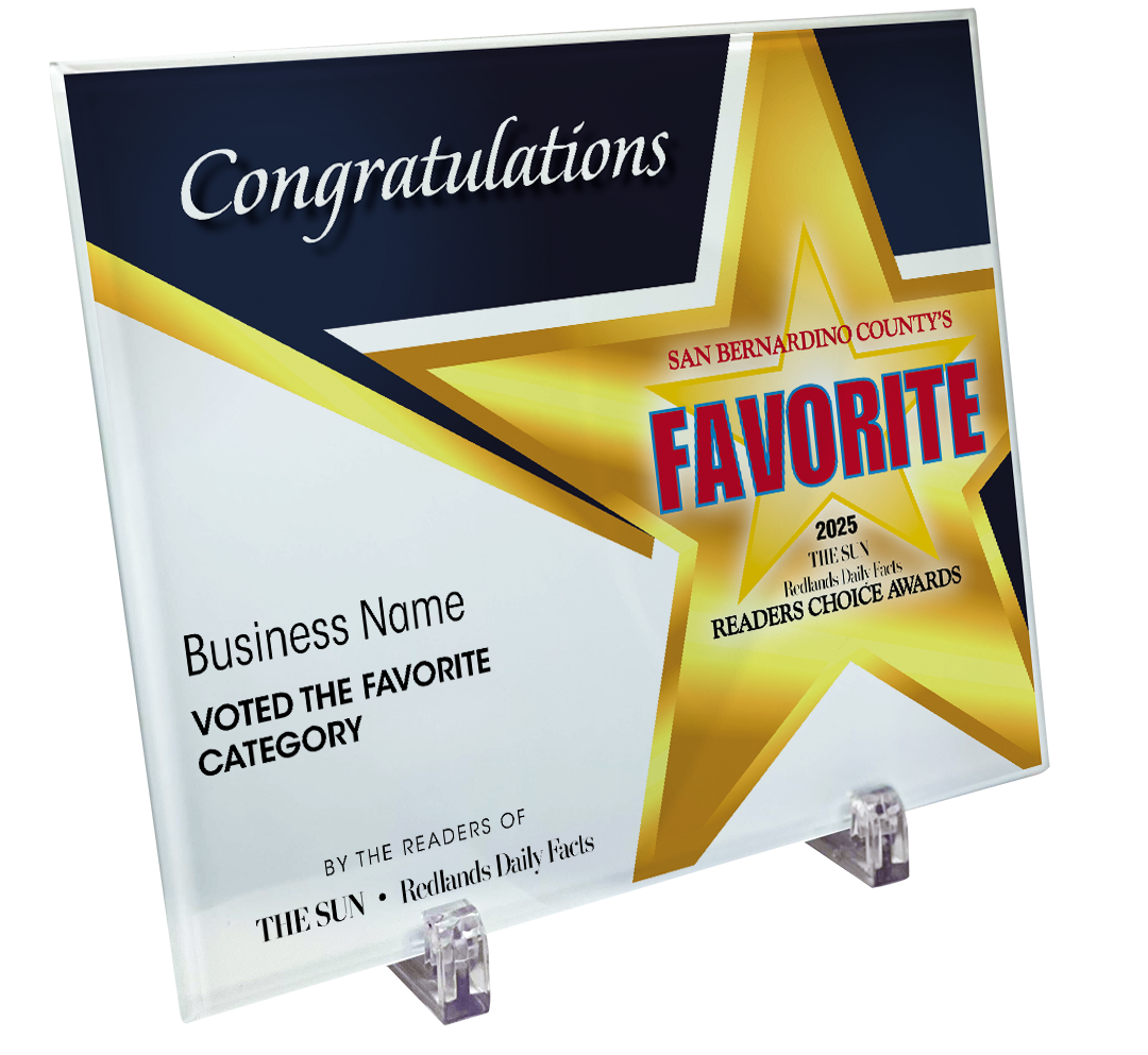 The Sun & Daily Facts Best Of Certificate and Readers Choice - Crystal Plaque