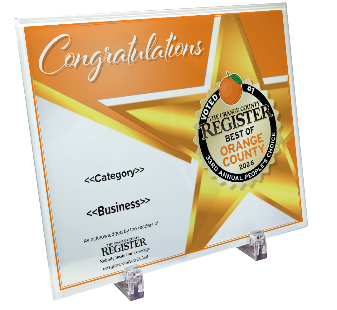 Best Of Orange County Award - Glass Plaque