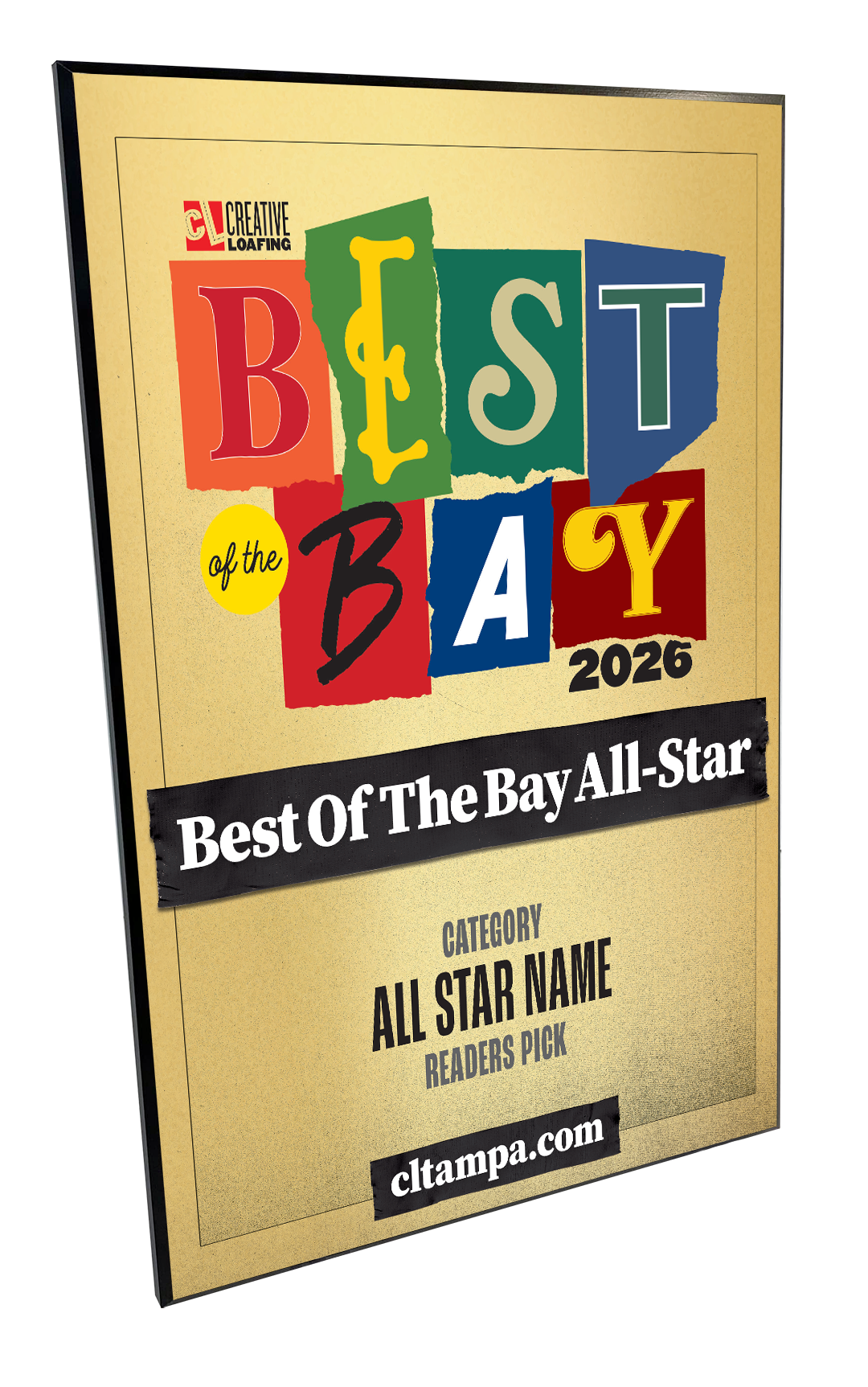 CL Tampa Bay Best of the Bay Plaque | Traditional Modern Mount
