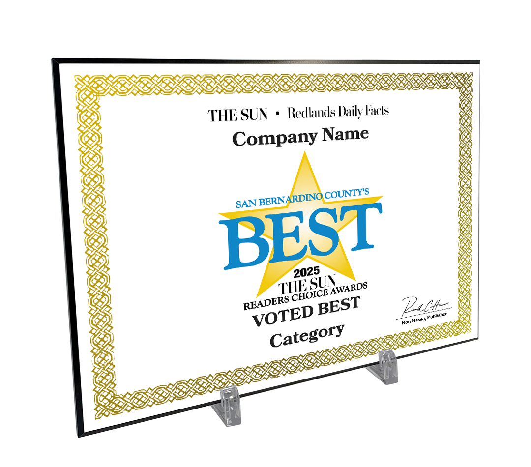 The Sun & Daily Facts Best Of and Readers Choice Certificate - Modern Hardi-plaque