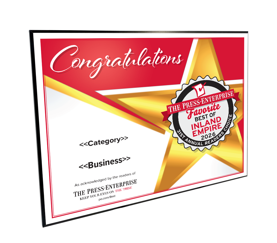Best of Inland Empire Readers Choice Certificate - Modern Hardi-plaque