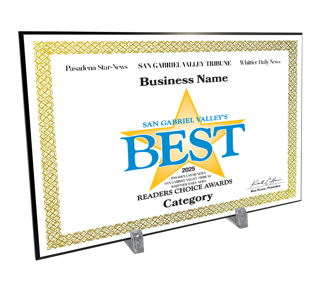 SGVN Best Of and Readers Choice Certificate - Modern Hardi-plaque