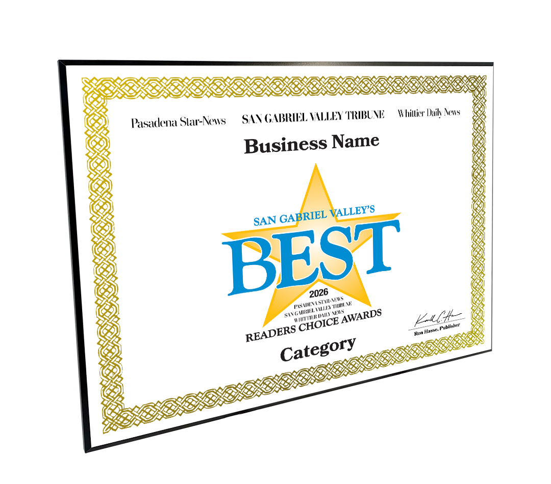 SGVN Best Of and Readers Choice Certificate - Modern Hardi-plaque
