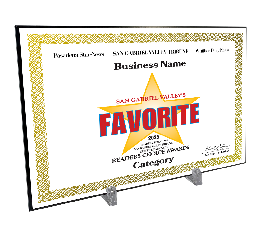 SGVN Best Of and Readers Choice Certificate - Modern Hardi-plaque