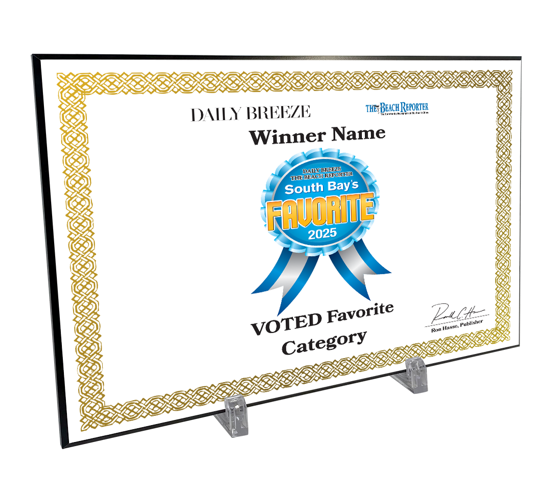 South Bay's Best Of and Readers Choice Certificate - Modern Hardi-plaque