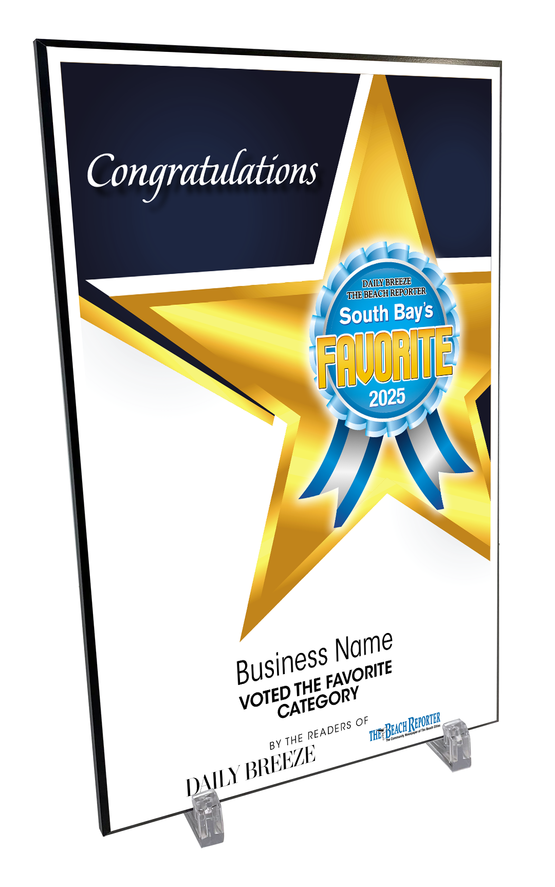 South Bay's Best Of and Readers Choice Certificate - Modern Hardi-plaque