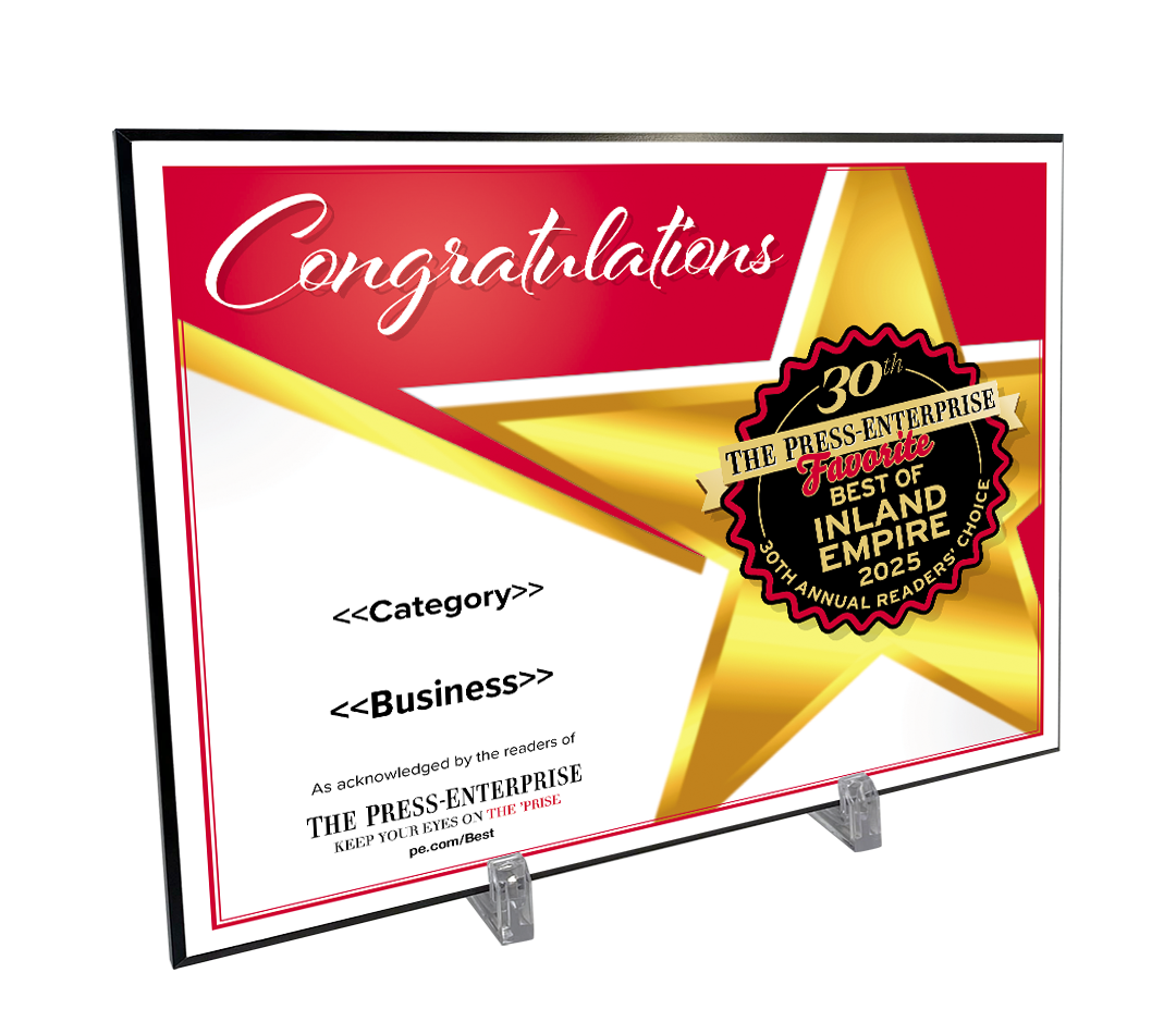 Best of Inland Empire Readers Choice Certificate - Modern Hardi-plaque