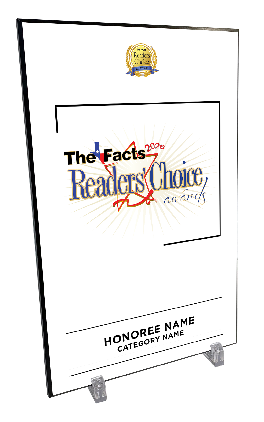 The Facts Readers Choice Award Wooden Plaque
