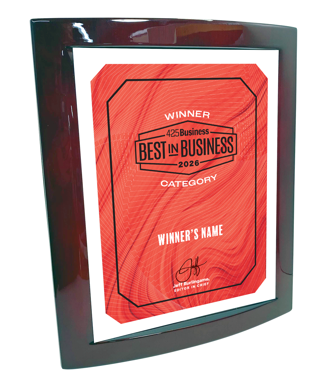 425 Business Magazine Best in Business Awards - Rosewood with Metal Inlay