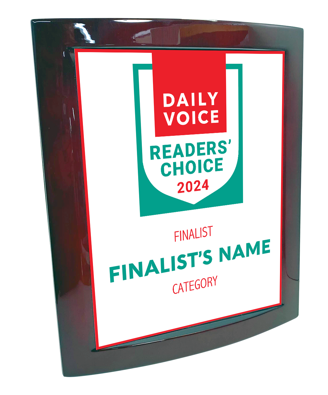 Daily Voice Readers' Choice Award - Eclipse Plaque with Metal Inlay