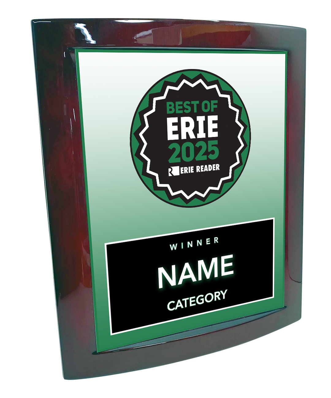 Best of Erie Award - Eclipse Plaque with Metal Inlay