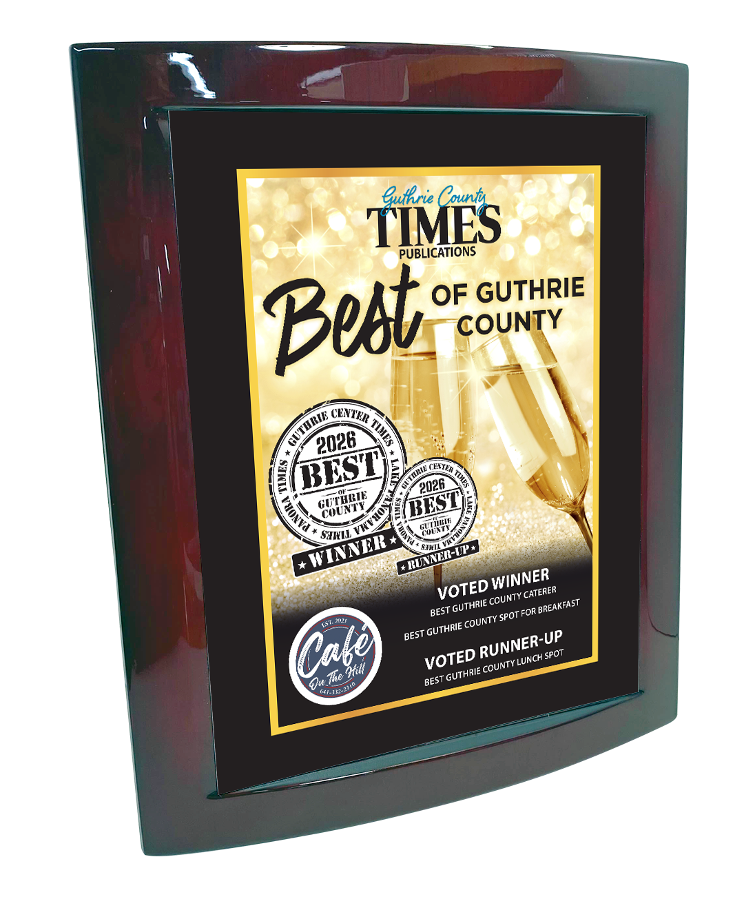 Guthrie Center Times - Best of Guthrie County - Eclipse Plaque with Metal Inlay