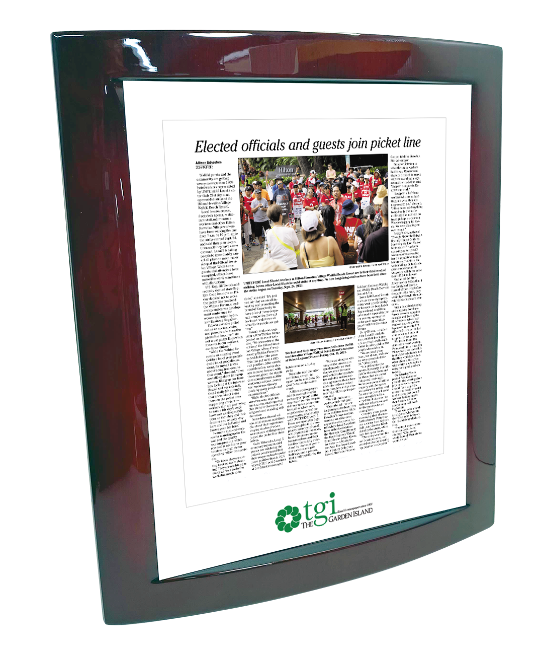 Oahu Publications Article - Eclipse Plaque with Metal Inlay