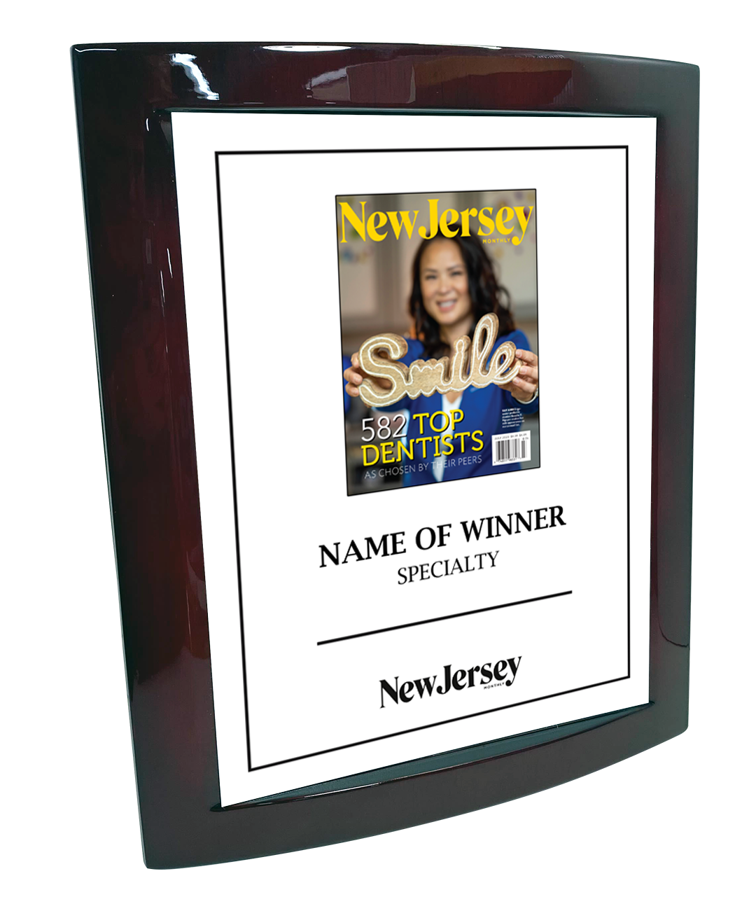 New Jersey Monthly - Jersey's Choice: Top Dentists - Rosewood Plaque