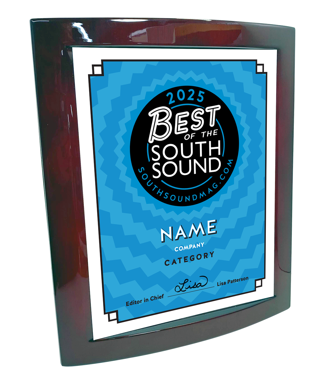 Best of South Sound Magazine - Eclipse Plaque with Metal Inlay