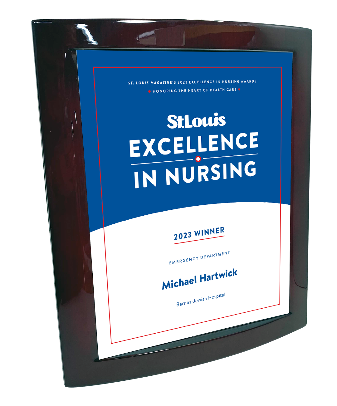 St. Louis Magazine Excellence in Nursing Rosewood with Metal Inlay