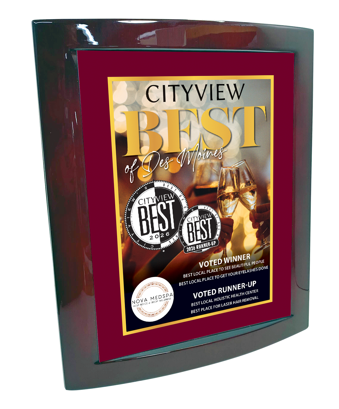 CITYVIEW - Best of Des Moines - Eclipse Plaque with Metal Inlay