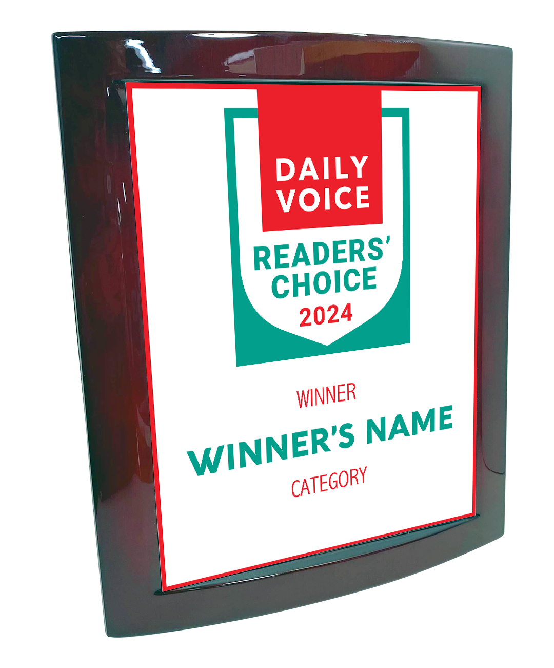 Daily Voice Readers' Choice Award - Eclipse Plaque with Metal Inlay