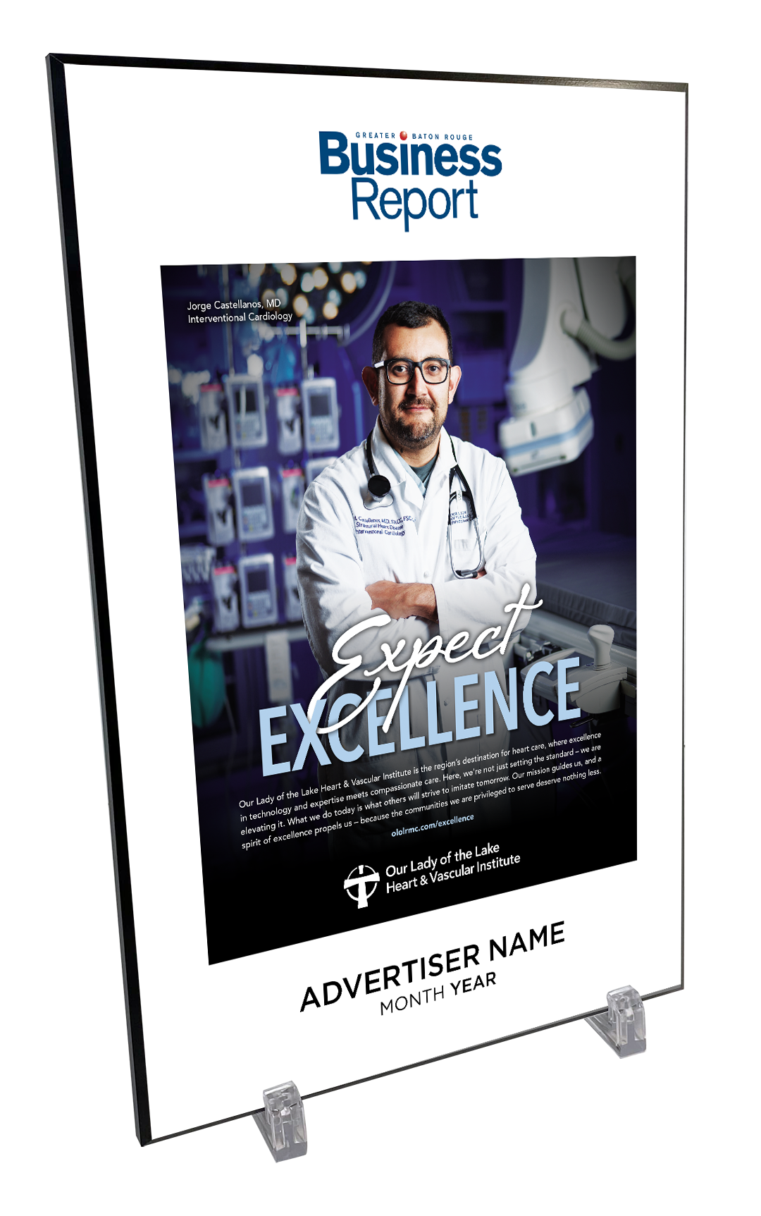 Business Report Advertiser Countertop Display Plaques