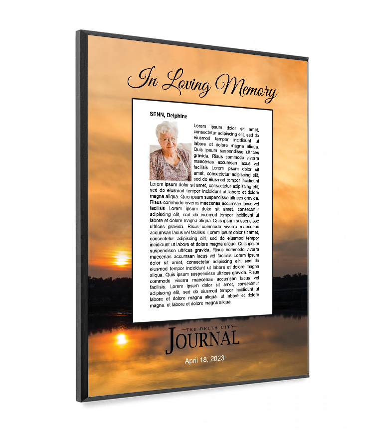 The Dells City Journal Memorial Plaque