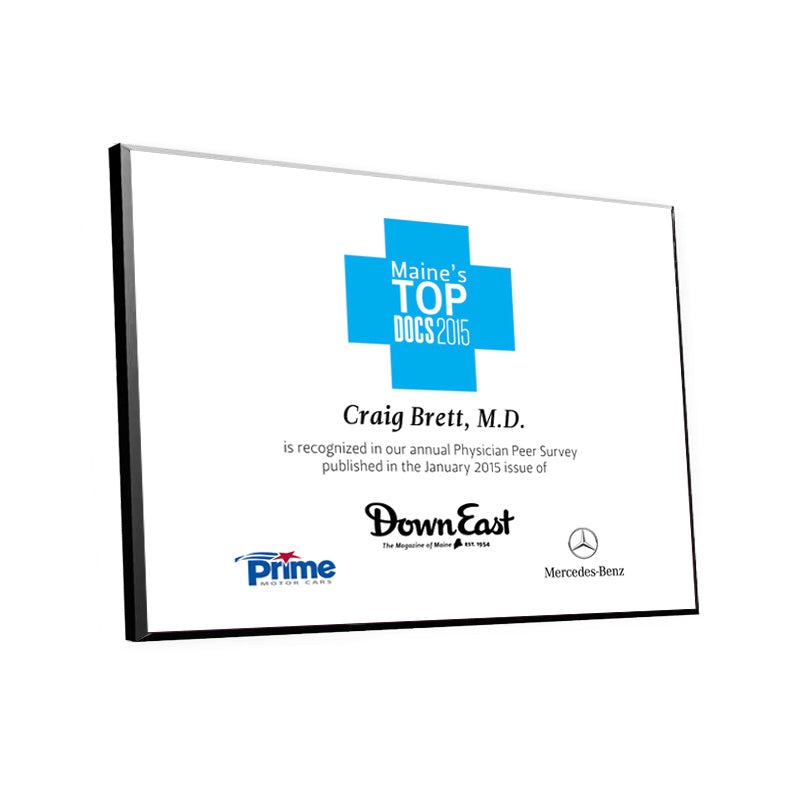 Top Doctor Certificate Award Plaque by NewsKeepsake