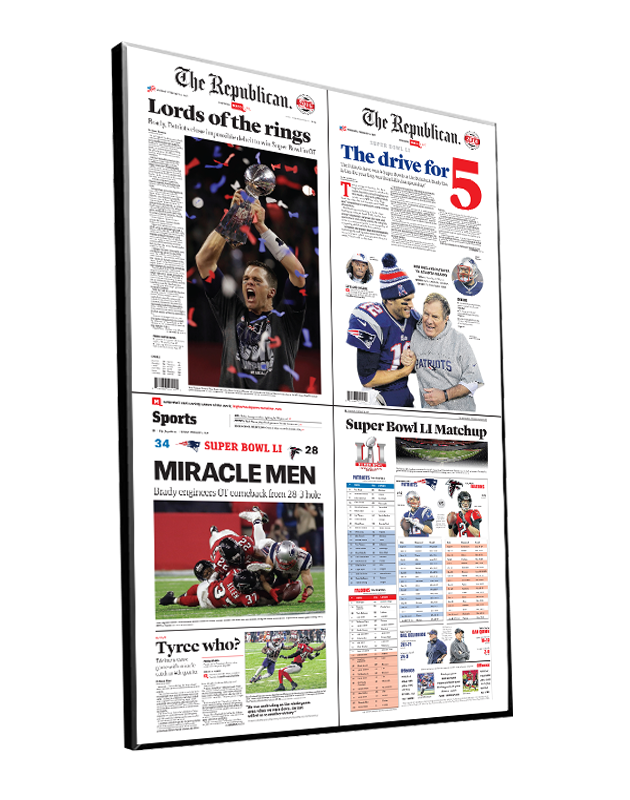 Patriots Super Bowl LI 4-Page Plaque by NewsKeepsake