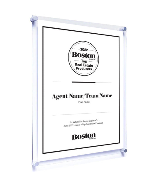 Boston Magazine Top Real Estate Producers - Acrylic Standoff Plaque