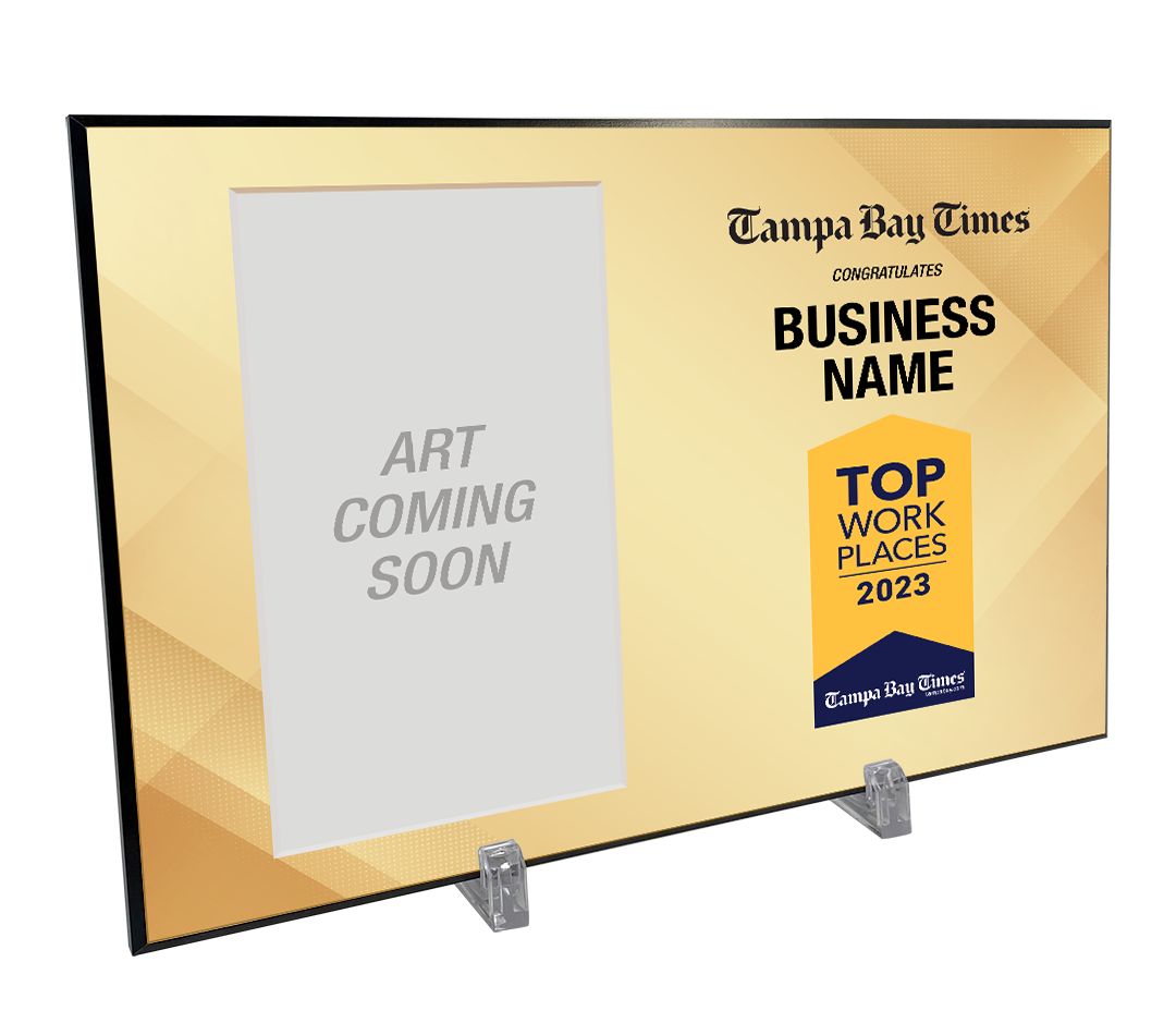 Tampa Bay Times Top Workplaces Award - Modern Hardi-plaque