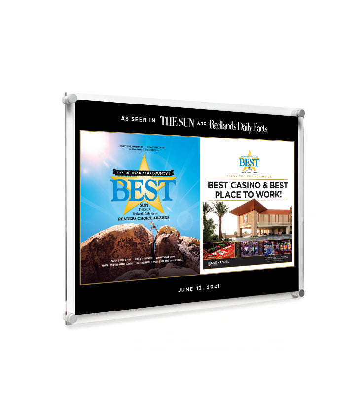 The Sun & Daily Facts Best Of Certificate and Readers Choice - Acrylic Standoff