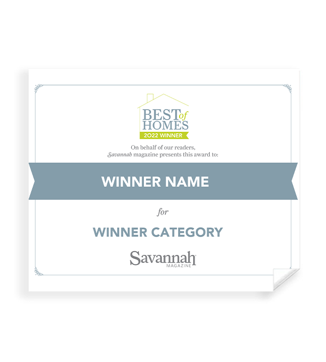 Savannah Magazine Best of Homes Awards - Window Decals