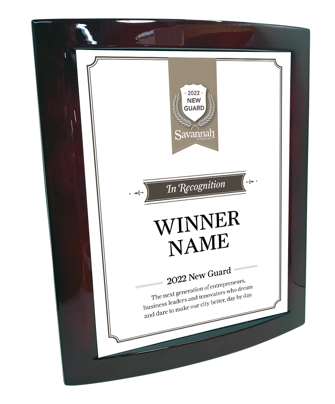 Savannah Magazine New Guard Awards - Rosewood with Metal Inlay