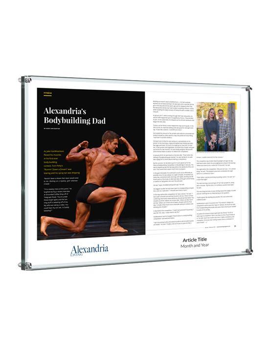 Alexandria Living Magazine Article Plaque - Acrylic Standoff by NewsKeepsake