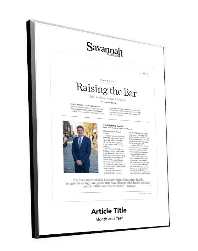 Savannah Magazine Article - Hardi-Plaque