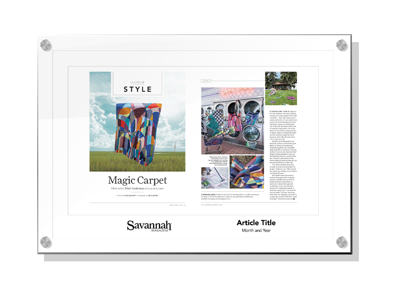 Savannah Magazine Article - Acrylic Standoff Plaque