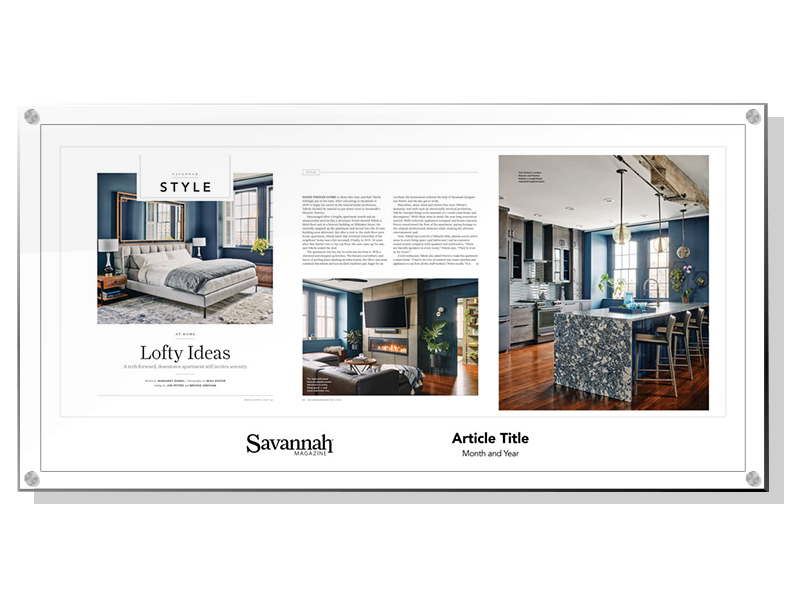 Savannah Magazine Article - Acrylic Standoff Plaque
