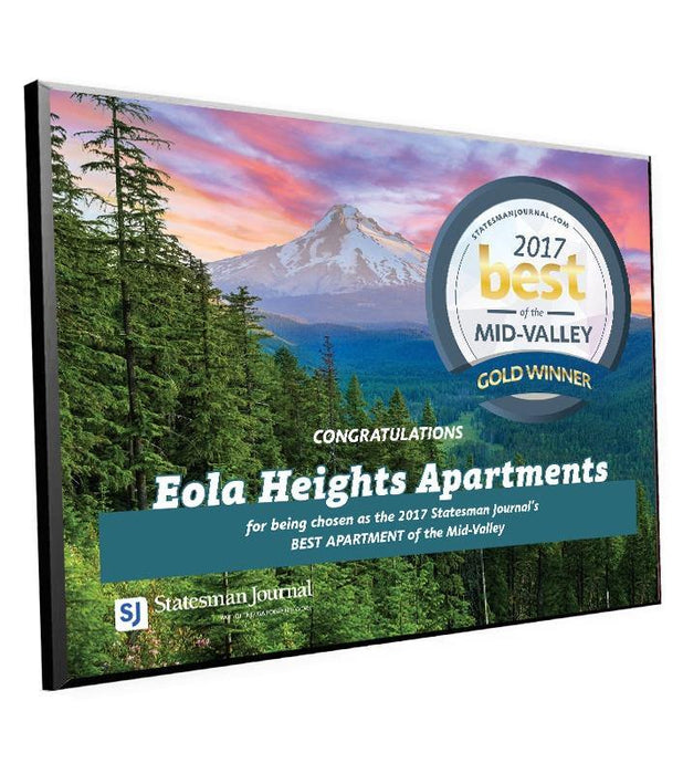 "Best of the Mid-Valley" Certificate Award Plaques by NewsKeepsake
