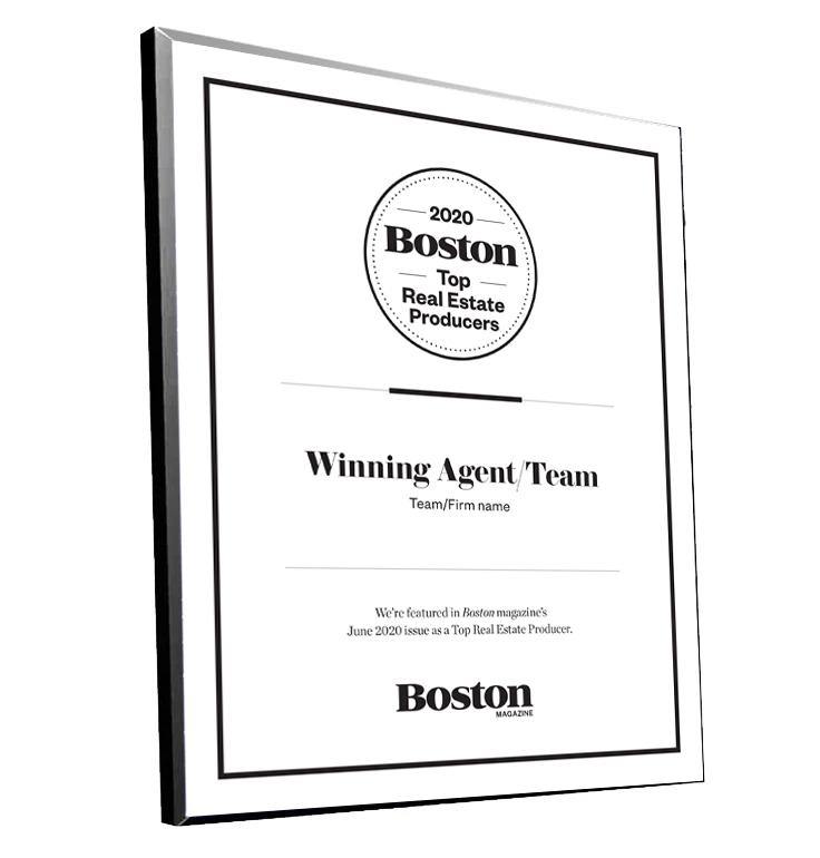 Boston Magazine Top Real Estate Producers Plaques by NewsKeepsake