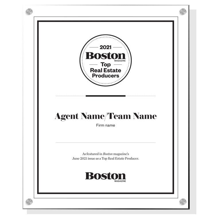 Boston Magazine Top Real Estate Producers - Acrylic Standoff Plaque