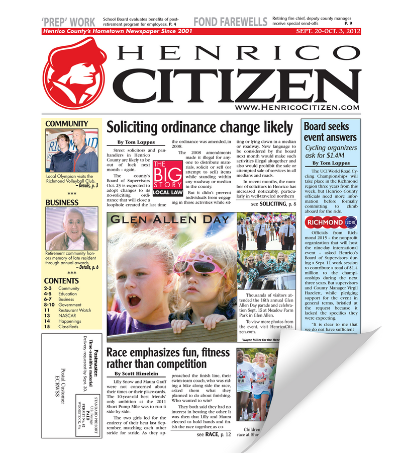 Henrico Citizen Cover Reprint by NewsKeepsake