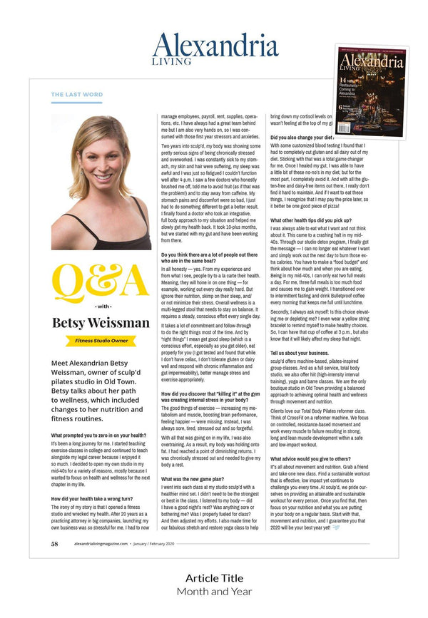 Alexandria Living Magazine Last Word Reprint by NewsKeepsake