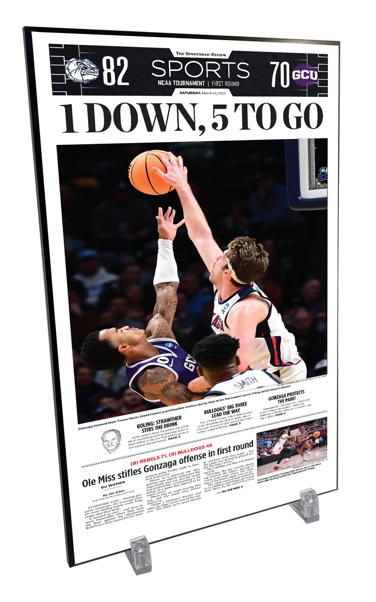 Spokesman-Review Commemorative Sports Page Wood Sports