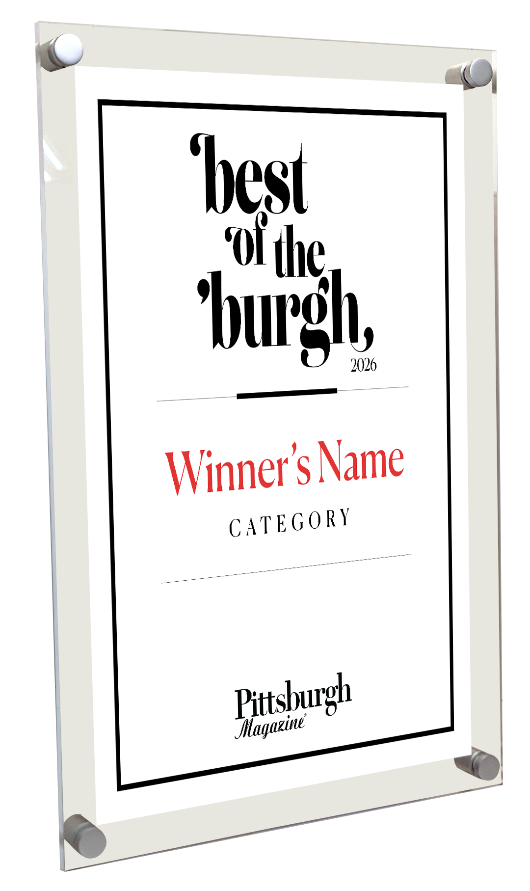 Pittsburgh Magazine - Best of the 'Burgh - Acrylic Plaques