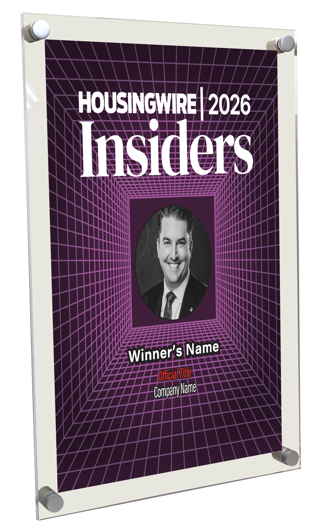 HousingWire Editorial Award Programs Plaque - Acrylic Standoff