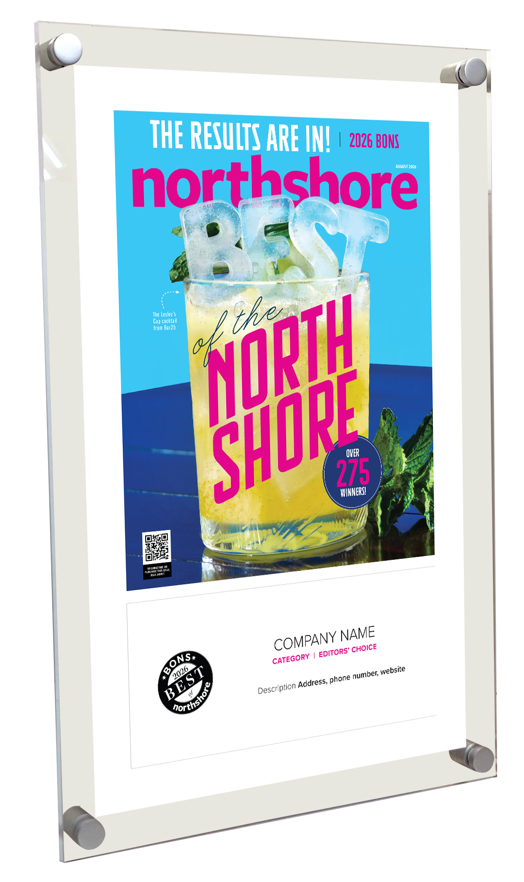 Northshore Magazine - As Seen In Best of Northshore - Acrylic Plaques