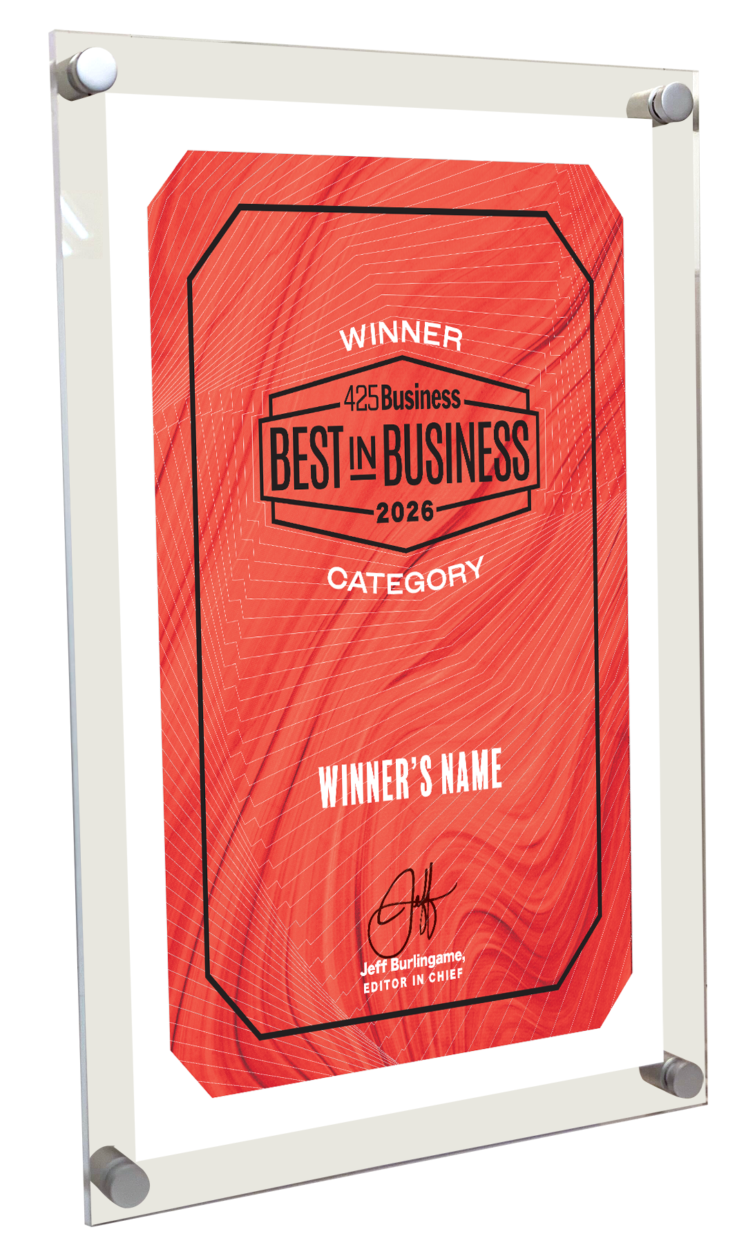 425 Business Magazine Best in Business Awards - Acrylic Standoff