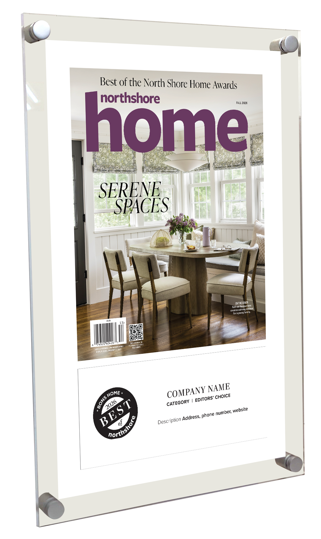 Northshore Home Magazine - As Seen In Best of Northshore Home - Acrylic Plaques