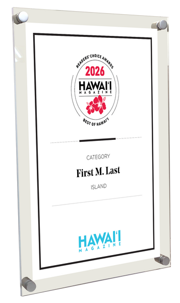 Hawaii Magazine: Reader's Choice Awards - Acrylic Plaque