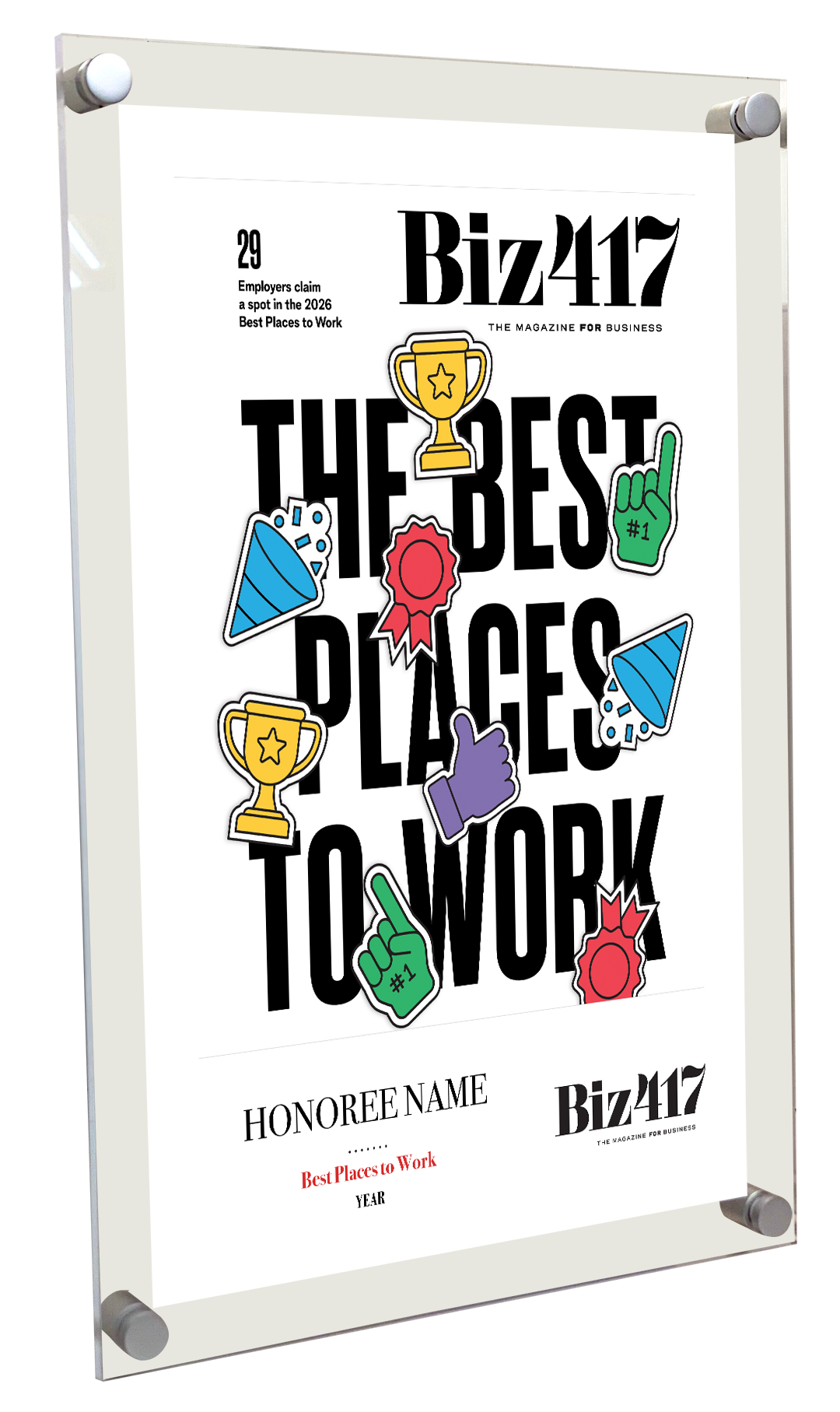 Biz 417 Best Places to Work - Acrylic Plaques