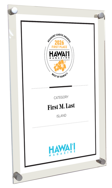 Hawaii Magazine: Reader's Choice Awards - Acrylic Plaque